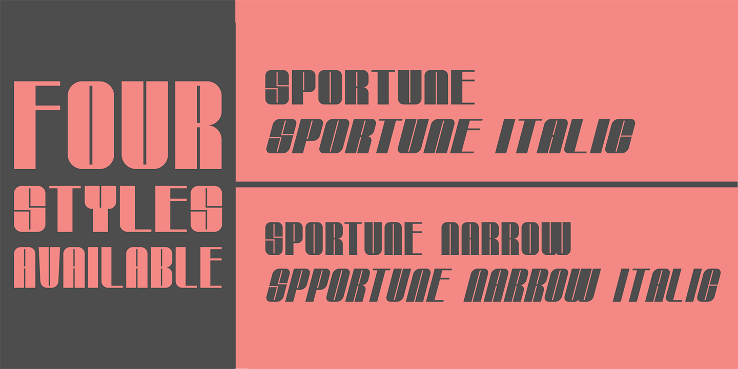 Beispiel einer Sportune NARROW-Schriftart